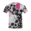 Flowers and skulls Floral gothic Pattern All Over Print T-Shirt for Men