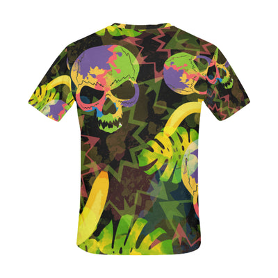 Palm leaves and skulls All Over Print T-Shirt for Men