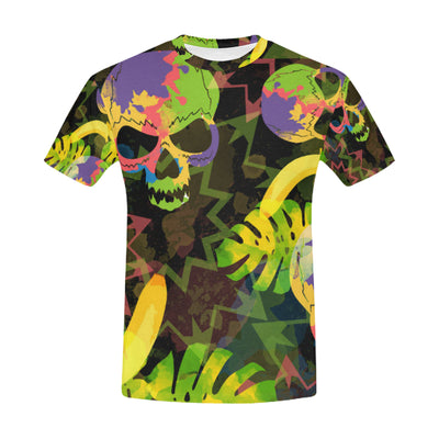 Palm leaves and skulls All Over Print T-Shirt for Men